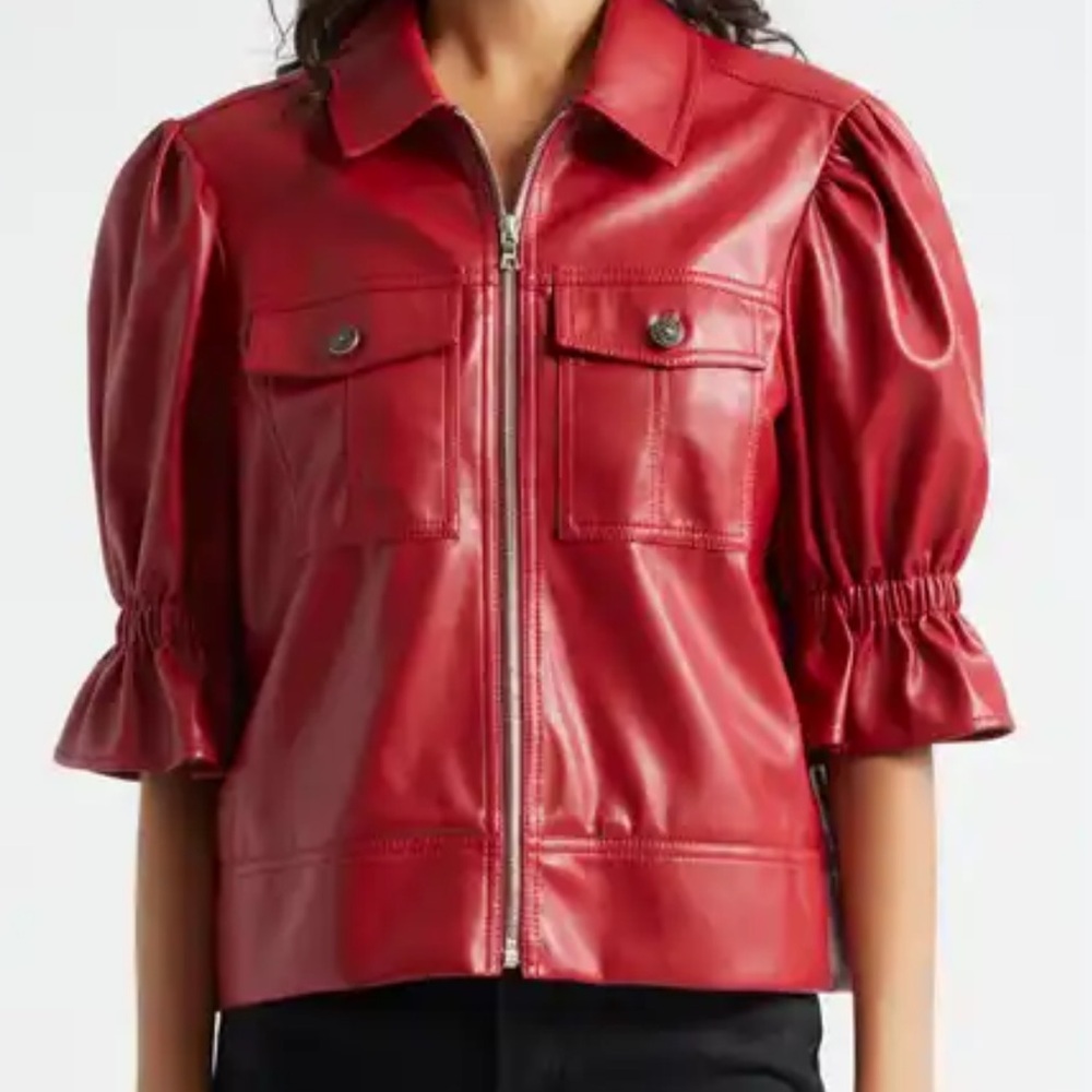 Cinq a Sept NEW Holly Faux Leather Jacket